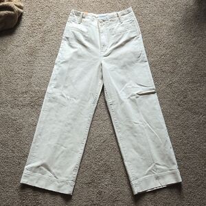 Women's Cream Wide Leg Jeans